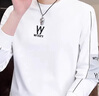心儀男人新款春秋季長(zhǎng)袖T恤男衛(wèi)衣韓版時(shí)尚大碼青年百搭打底衫上衣小衫潮 XQ53188白色 XL (125-140斤) 曬單實(shí)拍圖