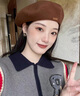 CHANEELR & KARITH貝雷帽女冬季百搭羊毛八角帽針織保暖穿搭生日小眾禮物送女友老婆 巧克力色 曬單實(shí)拍圖