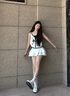 CAMILA KSENIA板鞋女夏季2025新款時(shí)尚內增高休閑運動(dòng)鞋爆裂紋厚底百搭小白鞋子白色37 曬單實(shí)拍圖