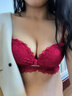 多情貓（DUOQINGMAO）紅色內衣少女新娘結婚專(zhuān)用本命年馬年聚攏防下垂收副乳文胸罩套裝 6699-紅色單件【調整聚攏2cm】 M （34AB/90-105斤） 曬單實(shí)拍圖
