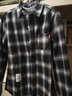 凡迪時(shí)尚冬季格子加絨襯衫男士長(cháng)袖韓版潮流休閑加厚襯衣保暖襯衫修身帥氣 黑色加絨 3XL建議160-185斤 曬單實(shí)拍圖