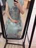 恒源祥端改良版旗袍中國風(fēng)中年婆婆媽媽氣質(zhì)長(cháng)款夏季短袖真絲雪紡連衣裙 綠色 XL 曬單實(shí)拍圖