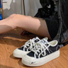 回力女鞋帆布鞋女2025年秋季新款鞋子女款百搭休閑運(yùn)動(dòng)ins潮單鞋 黑米 37 曬單實(shí)拍圖