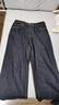 玖姿·安娜蔻美式休閑原色天絲疆棉闊腿褲牛仔褲女2024冬款 深藍 2XL 曬單實(shí)拍圖