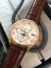 柏曼（BORMAN） 手表男多功能機械表全自動(dòng)防水國表時(shí)尚商務(wù)男表14008 玫瑰金色白面棕皮 曬單實(shí)拍圖