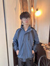 鈴鐺鼠童裝男童秋冬款加絨字母拼接連帽外套新款兒童男孩洋氣中大童加厚三合一可拆卸沖鋒衣學(xué)生時尚棉衣潮9 灰色 140 曬單實拍圖