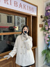 瑪麗亞·古琦（MARJA KURKI）純色羊毛手套保暖冬季手套女士加絨內襯禮盒裝 蝴蝶結修飾 中蝦色 曬單實(shí)拍圖
