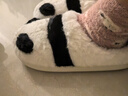 妙奕嘉熊貓冬季棉拖鞋女男外穿半包跟加絨保暖居家室內踩屎感毛毛絨棉鞋 熊貓半包棉拖 38-39 【建議37-38】 曬單實(shí)拍圖