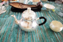 鑄榮堂 銀茶壺純銀手工999銀茶壺錘紋泡茶壺木柄防燙隔熱銀茶壺 重量約243克 容量約225毫升 曬單實拍圖