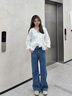 Calvin KleinJeans四季款女士休閑復(fù)古ck高腰闊腿版洗水微彈牛仔褲J221000 高腰闊腿版-牛仔淺藍(lán)-1A4 29 165/74A（2.1尺）70CM 曬單實(shí)拍圖