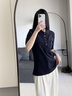 TOMMY HILFIGER【經(jīng)典1985】夏季女裝休閑通勤五粒扣純色短袖T恤POLO42483 藏青色DW5 XS 曬單實(shí)拍圖