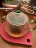 正揚(yáng)（Zhengyang)玻璃煮茶壺過(guò)濾錘紋耐熱耐高溫小泡茶器紅花茶爐功夫茶具套裝家用 玻璃（茶壺）錘紋款-企鵝壺-孔雀綠 曬單實(shí)拍圖