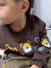 布蘭奧冬季兒童衛(wèi)衣適合3-13歲穿的加絨加厚潮流可愛寶寶衛(wèi)衣秋冬新款卡 深咖色加絨一體絨 130 曬單實拍圖