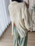太平鳥女裝國(guó)風(fēng)萊賽爾品質(zhì)襯衫夏季立體刺繡后背開叉襯衣套裝 米色襯衫 M 曬單實(shí)拍圖