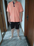 康柏力大碼男裝 肥佬翻領(lǐng)T恤男加肥加大碼胖子衣服半袖短袖t恤 橘色A款 3XL 【建議190-220斤】 曬單實(shí)拍圖