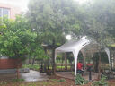 Sibada3*3網(wǎng)紅夜市擺攤帳篷戶外遮陽棚雨棚活動棚防曬防雨集市四腳傘帳 乳白色-不帶圍布-A款 曬單實拍圖