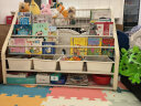 SOFS儿童书架绘本架简易落地宝宝小书柜铁艺幼儿置物架书本玩具收纳架 书架 XXL码 (4+2)层 4盒 实拍图