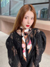 瑪麗亞·古琦（MARJA KURKI）真絲絲巾女小方巾 真絲圍巾 桑蠶絲中方巾禮盒裝 誰在躲藏 棕色 曬單實拍圖