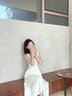 GARNUO白色吊帶連衣裙子女夏季2025新款小個(gè)子法式茶歇海邊度假收腰長(zhǎng)裙 白色【無袖】 S 【101-110斤】 曬單實(shí)拍圖