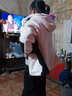 譽(yù)露短外套女加絨加厚運動(dòng)服套裝女秋冬羊羔絨長(cháng)袖連帽衛衣加厚外套女 米白黑色 M（適合110-130斤) 曬單實(shí)拍圖