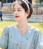孕婦裝夏裝2025夏季款時(shí)尚套裝中長(zhǎng)款寬松娃娃衫孕婦襯衫短袖上衣 豆綠色【單件上衣】 L建議【120-135斤】 曬單實(shí)拍圖