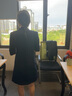 艾妃琳職業(yè)連衣裙女夏2024春裝長袖西裝工裝裙酒店經(jīng)理售樓部工作服高端 短袖藏青色 M建議100-109斤 曬單實拍圖