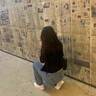 YOMC韓版ulzzang百搭高腰闊腿褲女秋2024新款拖地褲寬松直筒牛仔褲 淺藍色102+腰帶 M 曬單實拍圖