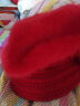 斯普琳兔毛线帽子女秋冬季时尚鸭舌帽冬天针织帽加绒加厚保暖妈妈护耳帽 大红 实拍图