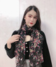 恒源祥時(shí)尚黑色碎花百搭真絲絲巾女夏季桑蠶絲圍巾女式防曬披肩長(cháng)紗巾 花瓣雨 曬單實(shí)拍圖