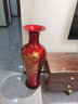 泰禧閣 景德鎮(zhèn)陶瓷器大花瓶客廳落地花瓶擺件客廳紅色大號酒店電視柜擺件 水晶釉金牡丹觀音瓶 1米單個 +底座 曬單實拍圖