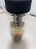 萬(wàn)象（WANXIANG）雙層玻璃杯泡茶杯喝水杯子商務(wù)車(chē)載濾網(wǎng)口杯防漏防燙圓肚杯鵝蛋杯 V17L-皮紋黑 360ml 曬單實(shí)拍圖