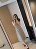 Olrain【微收腰顯瘦條紋連衣裙】夏季女裝POLO領(lǐng)針織裙子女 條紋 L 曬單實(shí)拍圖