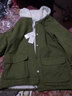 莫代爾派克服外套女2025秋冬季新款加絨加厚棉服寬松時(shí)尚慵懶風(fēng)休閑棉衣 綠色[加絨] 加厚 L [建議115-130斤] 曬單實(shí)拍圖