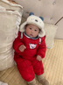 AWZ嬰兒羽絨棉服連體衣加厚嬰冬新生兒男女寶寶保暖外出服抱衣冬季 紅色 80 (建議5-8個月) 曬單實拍圖