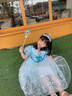 蓓然美（BeiRanMay）愛(ài)莎公主裙2026艾莎裙子圣誕兒童演出服生日禮物洋氣泡泡袖網(wǎng)紗裙 藍色公主裙 120 （建議身高105-113CM) 曬單實(shí)拍圖