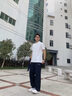 羅蒙（ROMON）輕奢夏季無痕壓膠冰絲滑polo男士短袖休閑修身字母燙金翻領(lǐng)t恤衫 白色 XL 130-150斤 曬單實拍圖