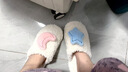 眺德高冬季包頭棉拖鞋女士少女心居家可愛保暖棉鞋毛絨月子軟底鞋 星月包頭棉拖【白】 38-39 曬單實(shí)拍圖