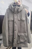 君羽戶外800蓬羽絨服男中長款冬季加厚保暖工裝風(fēng)大鵝絨服52035 茶灰 XL （推薦161-175斤） 曬單實拍圖