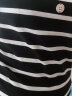 俞兆林女装 韩版宽松条纹上衣学生休闲百搭短袖T恤 YWTD192182 黑色 L 实拍图