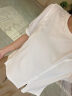 茵曼（INMAN）100%纯棉开叉短款气质T恤2024夏女装新款简约休闲宽松短袖上衣 云朵白 M 晒单实拍图