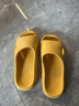 潔麗雅（grace）【兩雙】情侶拖鞋女男四季家居室內防滑情侶涼拖鞋洗澡防臭輕便男 黃色+灰色【兩雙裝】  女38-39+男42-43 曬單實(shí)拍圖