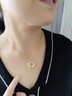 COISE 黃金吊墜項(xiàng)鏈女媽媽禮物金鑲玉白玉蓮年有余平安扣足金墜子 和田白玉金鑲玉平安扣吊墜+黃金項(xiàng)鏈織心鏈一套 曬單實(shí)拍圖