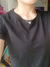 艾路絲婷夏裝短袖T恤女上衣韓版修身圓領(lǐng)純色棉體恤TX3361 V領(lǐng)黑色 M 曬單實(shí)拍圖