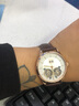 艾浪雙飛輪全自動(dòng)機械表男士手表高級感名牌新潮流瑞士認證簡(jiǎn)約大方腕 玫殼白面-棕皮帶 曬單實(shí)拍圖