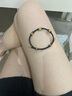 Lossot足金守護信念勇氣刺青黃金手鏈男5D金珠轉(zhuǎn)運珠皮繩手串生日禮物 曬單實拍圖