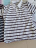 谷卓詩(shī) 2026夏裝新款帶有領(lǐng)修身百搭條紋翻領(lǐng)polo衫女士半袖短袖T恤女 白色 XL （110-120斤） 曬單實(shí)拍圖