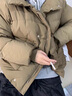 安初夏大翻領(lǐng)羽絨服男士冬季加厚保暖寬松衣服男裝外套高級輕熟風(fēng)面包服 卡其色 XL 曬單實(shí)拍圖