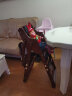好奇娃加大加厚1-6-8岁宝宝实木餐椅儿童餐桌椅子便携多功能可折叠可调节座椅婴儿家用吃饭餐椅 咖啡色：升降款(配坐垫+餐盘+轮子+安全带) 实拍图