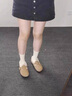 百麗弋沅網(wǎng)紅加絨加厚勃肯鞋女冬季毛毛鞋保暖博肯豆豆鞋平底東北棉鞋 卡其色 35 曬單實拍圖