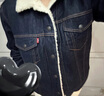 Levi's李維斯情侶美式復(fù)古翻領(lǐng)仿羊羔絨棉服牛仔外套 曬單實(shí)拍圖
